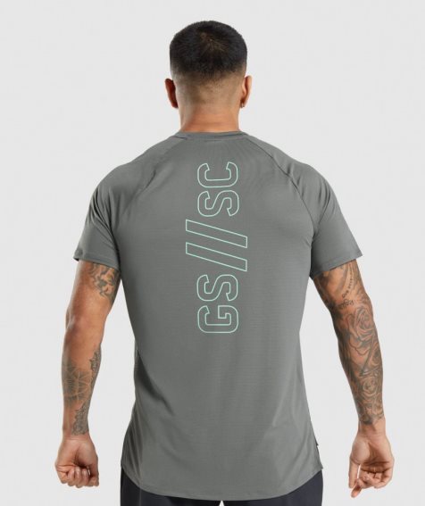 Men's Gymshark Steve Cook T-Shirts Grey | NZ 4YLZUM